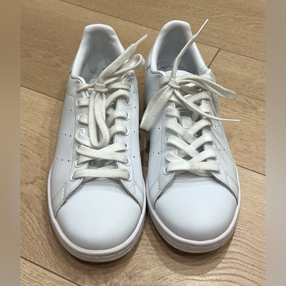 Adidas Shoes Size 7 Womens Stan Smith All White Leather - Picture 4 of 8